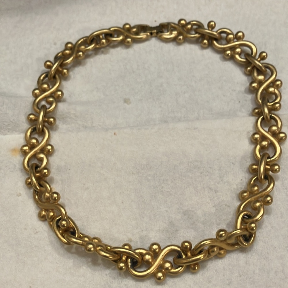 Vintage Erwin Pearl Brushed Gold Necklacr